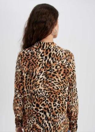 48-50 l-xl леопардовая кофта лонгслив кофти леопардові реглан лонгслів