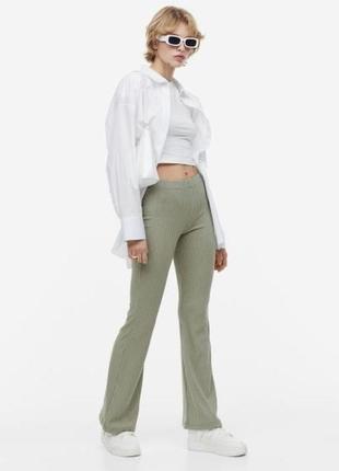 Леггинсы в рубчик h&m / штаны клеш h&m