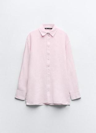 Zara сорочка оверсайз зі 100% льону
