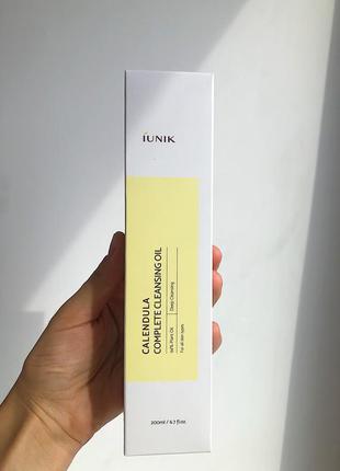 Гідрофільна олія з екстрактом календули iunik calendula complete cleansing oil, 200 ml, юнік, гідрофілка, демакіяж