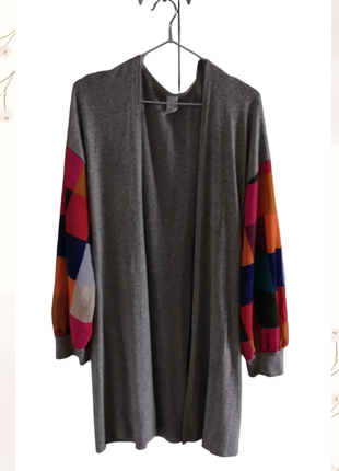 Трикотажний кардиган з об'ємними рукавами