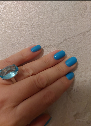 Кольцо под топаз, голубой камень💙🍋🩵🍊