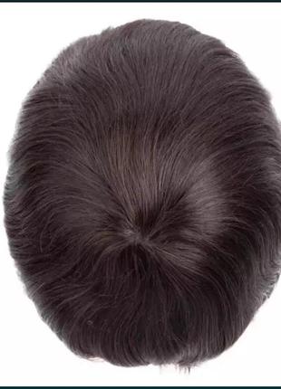 Система замещения волос..алопеция мужская.натуральный волос накладка парик протез.