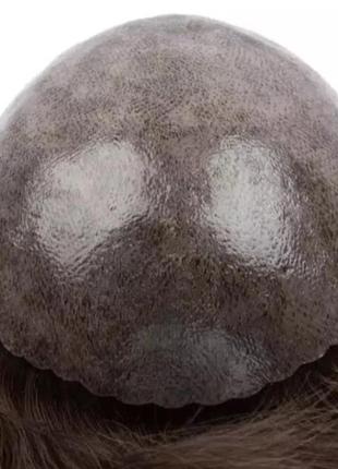 Система замещения волос..алопеция мужская.натуральный волос накладка парик протез.