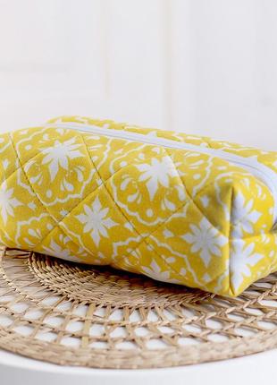 Косметичка pusheen жовто-білий візерунок 22х10х9 см (kp_24j032_wh)