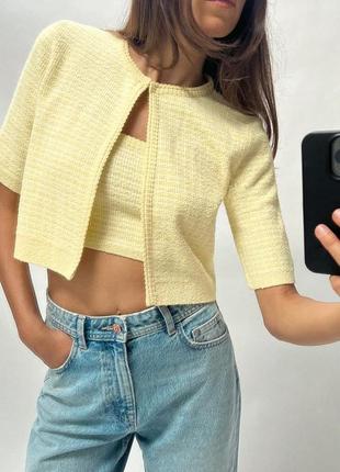 Zara укорочений трикотажний кардиган