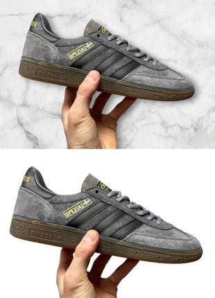 Кроссовки женские  adidas spezial handball grey brown кеды адидас хендбол. качественные женские кеды