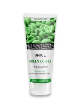 Шампунь для волосся unice з екстрактом зеленої кави, 250