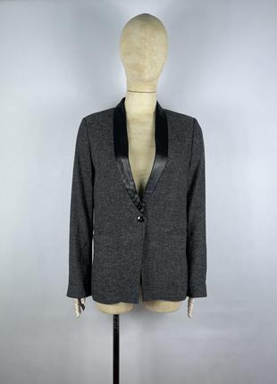 Оригинальный женский блейзер пиджак pinko gray slim blazer size 10 / 36 / 6