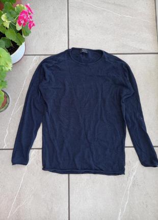 Кофта zara men темно-синий лонгслив свитер