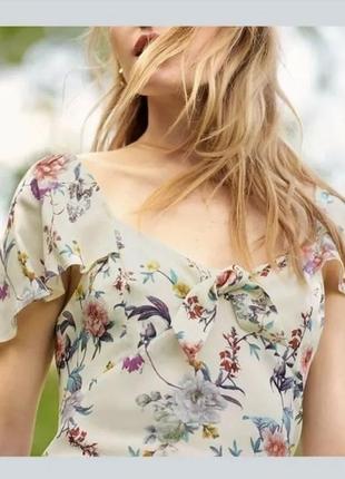 Блуза жіноча квітковий принт від oasis, кроп топ4 фото