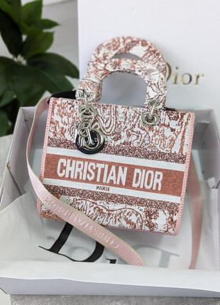 Сумка christian dior lady рожевий тигр є