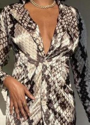 Платье змеиное принт рубашка с