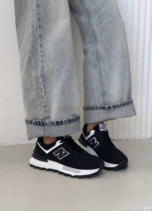 Черные женские кроссовки из экозамши, под бренд