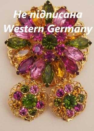 Набор брошь клипсы винтаж фруктовый салат western germany без подписи // сундук с сокровищами
