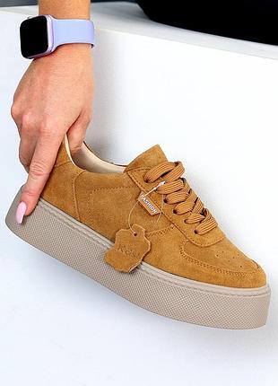 Руді натуральні замш кеди криппери мокасини утовщена беж підошва