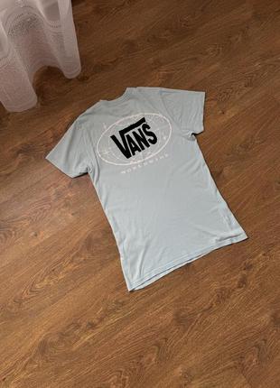 Футболка vans big logo голубая тышка размер s