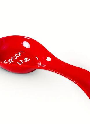 Подставка под ложку керамическая 23х10х3 см красная