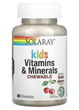 Solaray, жувальні вітаміни та мікроелементи для дітей, зі смаком 60 таблеток1 фото
