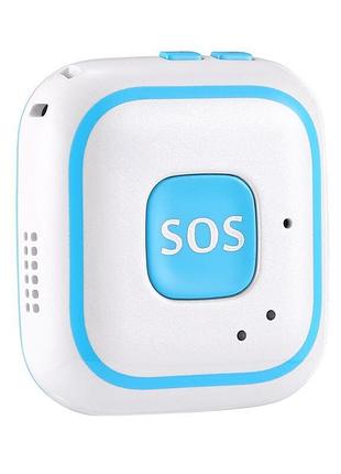 Персональный портативный gps трекер для детей с кнопкой sos badoo security v28, голубой gl-55
