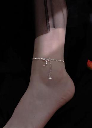 Браслет на ногу посеребрения 925'