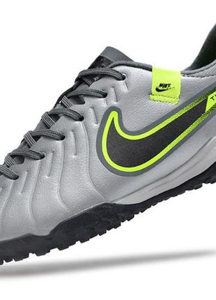 Сороконожки nike tiempo legend 10 tf серые футбольные многошипы найк унисекс спортивная обувь серого цвета3 фото