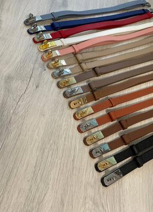 Ремень женский пакет и коробка набор, пояс 2см кожа из кожи пудра золото комплект упаковки...