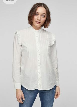 Біла блузка рубашка s m бавовна котон s.oliver zara cos mango h&m m&s