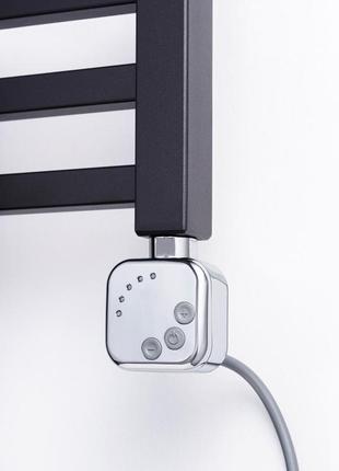 Тэн heatq chrome квадратный, регулятор 30-60с + таймер 2ч. + led для полотенцесушителя; поворотный; польша 1/2