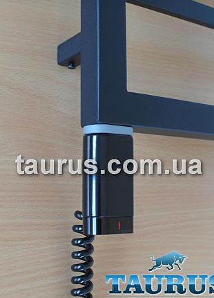 Чёрный стальной тэн terma one d-форма 30х40: регулятор 45с и 60с + таймер 2 ч.+ led, под пульт ду. польша 1/2"