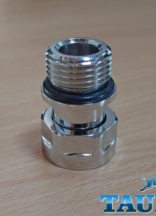 Адаптер (переходник) из резьбы m22x1.5 внутренняя на 1/2" наружная (штуцер) для проходных кранов. хром. польша