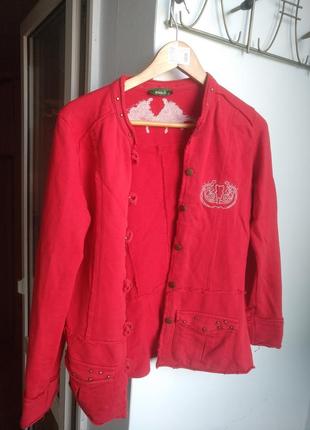 Стильный крутой жакет трикотаж хлопок