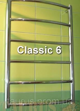 Вузька сушарка для рушників classic 6/650х400 мм із дугоподібною круглою перемичкою d20. україна