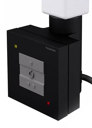 Чёрный квадратный тэн terma ktx1 black с управлением на кнопках 2 режима + led, польша. мощность:120-1000w