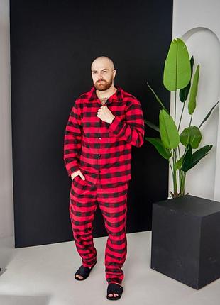 Мужская пижама байковая домашний костюм р.s,m,l,xl