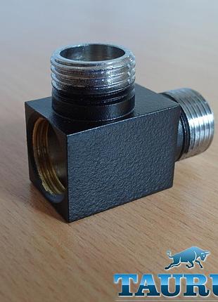 Черный квадратный тройник thermopulse cube black 1/2 дизайнерский для полотенцесушителей