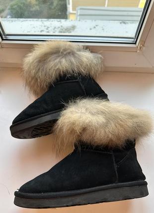 Ugg чорні з хутром7 фото