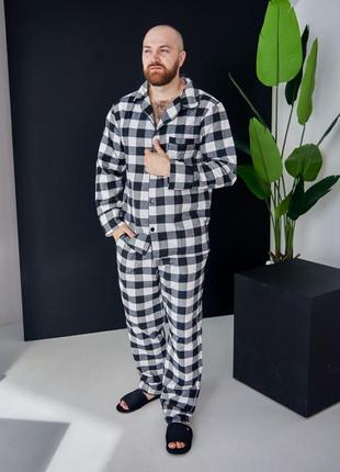 Мужская пижама байковая домашний костюм р.s,m,l,xl