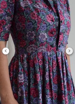 Винтаж миди платье laura ashley цветочный принт хлопок