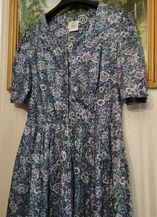Винтаж миди платье laura ashley цветочный принт хлопок