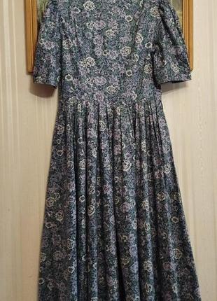 Винтаж миди платье laura ashley цветочный принт хлопок