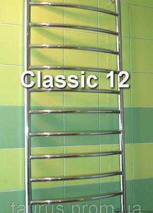 Большая узкая сушилка из нержавейки classic 12/ 1250х400 мм с круглой гнутой перемычкой. электро. украина