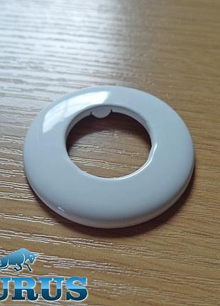 Білий декоративний mini фланець з н/ж сталі thermopulse white d42мм, висота 4 мм; під внутрішній d1/2' (d20мм)