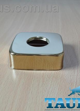 Золотой квадратный декоративный фланец thermopulse cube 60x60 h20 d25мм (3/4") gold чашка, розета, отражатель