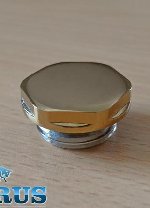 Золотая заглушка premium с резинкой, плоская, gold1/2" на полотенцесушители, радиаторы, батареи
