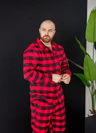 Мужская пижама байковая домашний костюм р.s,m,l,xl