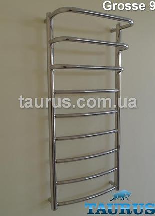 Узкий практичный полотенцесушитель из н/ж стали grosse 9/950х400. круглые трубы каскадом d20