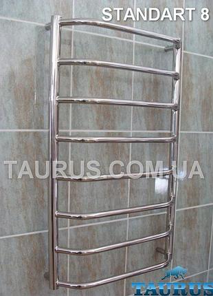 Полотенцесушитель standart 8/850x500 из н/ж стали. перемычки трапеция. круглая труба 20 мм. taurus tm смела
