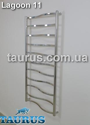 Висока сушарка для рушників lagoon 11/1150х450 taurus н/ж сталь із хвилястою перекладиною 20х10. вода + тен + комбі