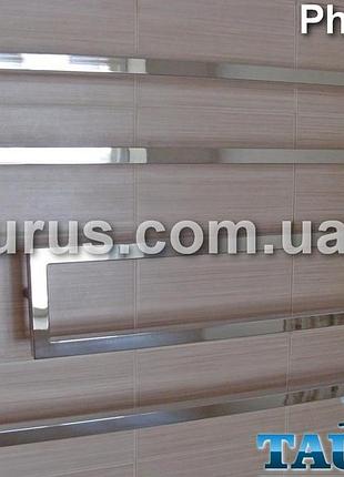 Большой проточный, дизайнерский полотенцесушитель phyton 10 /670х1100, из квадратной н/ж стали 30х30